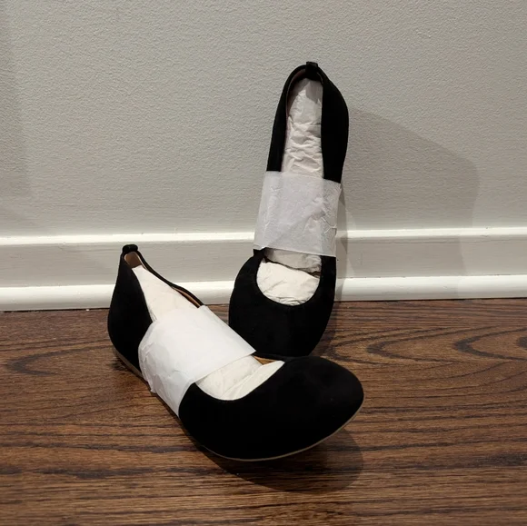 J Crew Factory Anya Suede Ballet Flats in Black 8.5 8H - Picture 2 of 4